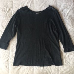 Gray Shoulder Zip Sweater